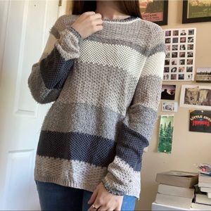 Ceny Color-Blocked Loose Knit Sweater
